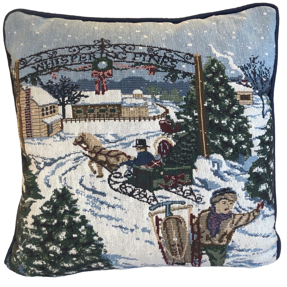 Winter Decorative Snowy Scene Pillow - Picture 5 of 7